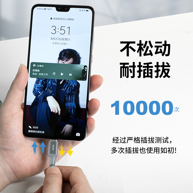 2米加长加固耐弯折双Type-C编制款